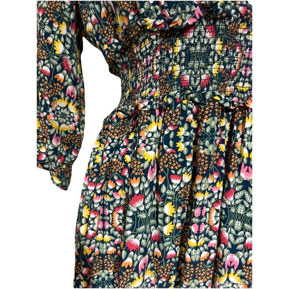 EVIE Green Floral Midi Dress Women’s size M Boho Festival Cottagecore - Picture 5 of 14